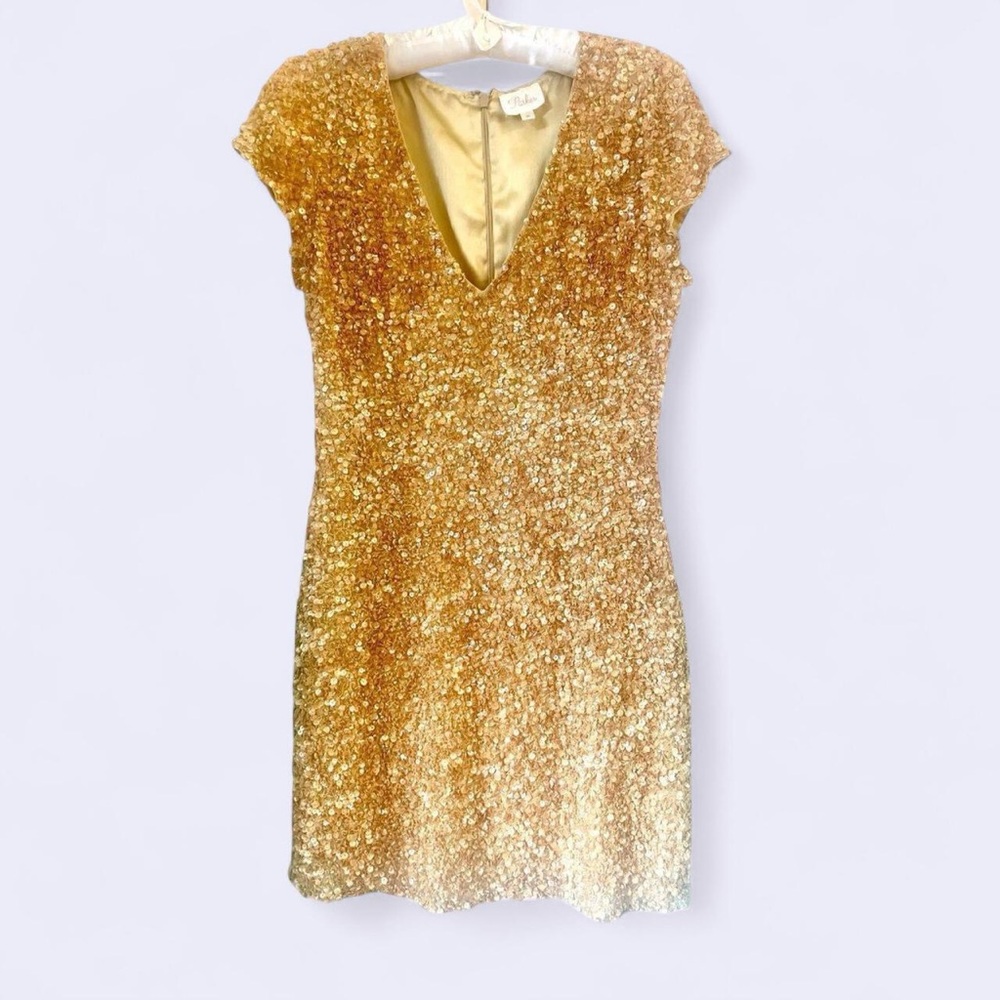 Vintage Parker | Gold sequin mini dress